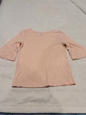 GAP Light Pink Short Sleeve Tee with Subtle Sparkle
